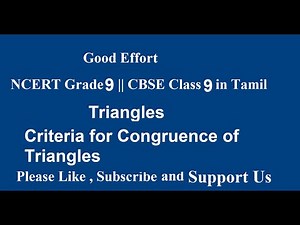 NCERT Grade 9 || CBSE Class 9 - Criteria for Congruence of Triangles in Tamil