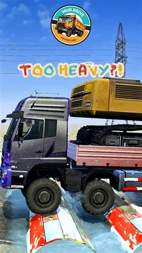 WOW! Flatbed Truck Carrying Excavator Pulls Long Sand Truck Over Pipe Speed Bumps!