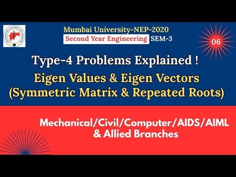 📚 Type-4 Eigen Values & Eigen Vectors 🔥 | Symmetric Matrix with Repeated Eigen Values Explained !