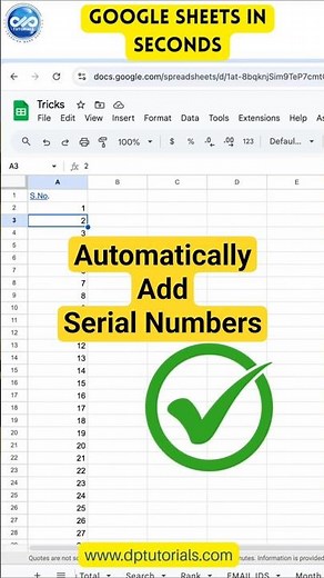 Auto Number Rows Without Dragging in Google Spreadsheets