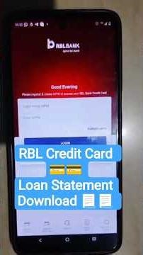 Rbl credit card loan statement download | Loan on credit card | Credit card 💳💳 statemer | #shorts