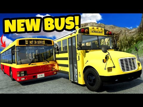 Racing School Buses VS This NEW City Bus Down a Mountain in BeamNG Drive Mods!
