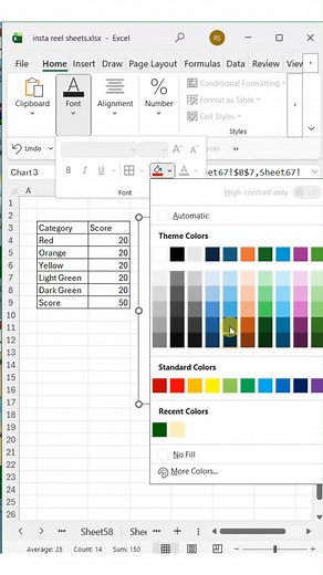 A simple Excel-based chart that visually represents progress or performance scores. It shows the total score position in a compact, easy-to-read format for quick analysis. #ExcelTutorial #PerformanceChart #ExcelData #DashboardDesign #ExcelLearning | KASH