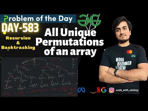 D-583 | All Unique Permutations of an array | GFG POTD 1 October 2025 solution | Problem Of The Day