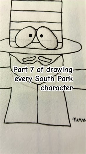 Part 7 of drawing every South Park character (Mr. Hat) 🧢 🧔🏻‍♂️