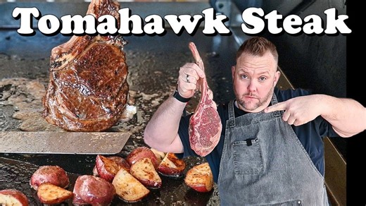 Grilling a Giant: Tomahawk Steak on Flat Top