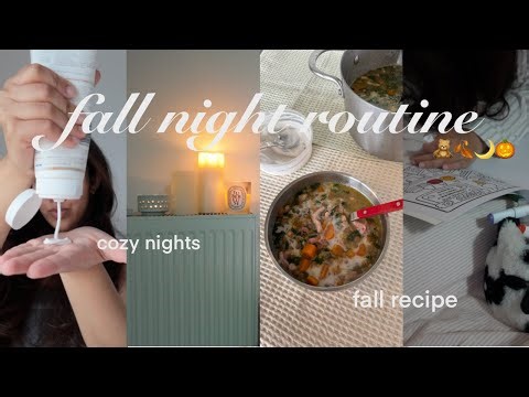 COZY FALL NIGHT ROUTINE | at home autumn cooking, skincare, calming rituals
