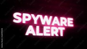 Spyware Alert Warning Alert Error Message flashing on Screen, Computer system crash. Computer Hacked, System Error, Virus, Cyber attack, Malware, Cyber security vulnerability, data breach,