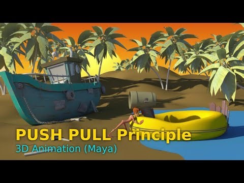 "Push Pull Principle in Animation 🎬 | 3D Motion Study (Maya)"