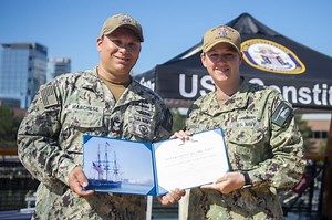 USS Constitution Hosts Pinning Ceremony