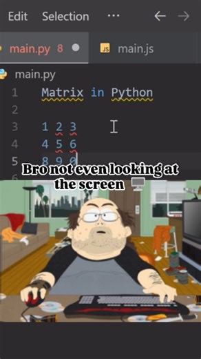 𝖯𝗒𝗍𝗁𝗈𝗇 𝖦𝖾𝗂𝗌𝗍 🐍 on Instagram: "🔢 Matrix in Python = lists inside lists 💻✨ Example: matrix = [ [1, 2, 3], [4, 5, 6] Easy to create, powerful to use 🚀 ❓ If life was a matrix, would you take the red pill 🔴 or blue pill 🔵? ‎#LearnPython #PythonTips #TechReels #CodeNewbie #100DaysOfCode #CodingChallenge #CodingLife #ReelsTrending"