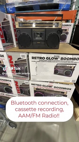 Retro Glow Boombox: Bluetooth & Cassette Player!