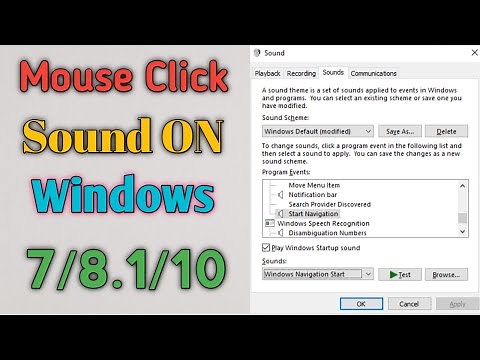 How to Enable Mouse Click Sound on Windows 7/8.1/10
