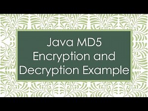 Java MD5 Encryption and Decryption Example