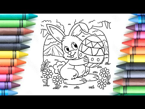 Easy bunny coloring pages ||Easter bunny coloring pages || cute rabbit coloring pages