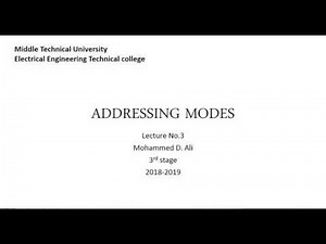 Lecture 3 Addressing Modes in 8086 Microprocessor