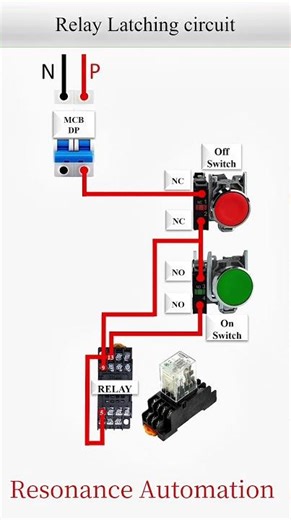 Relay Latching Circuit Diagram | Self Holding Relay Explained | Electrical Control Circuit