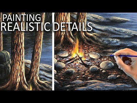 HOW TO PAINT REALISTIC DETAILS | Tree bark & rocks