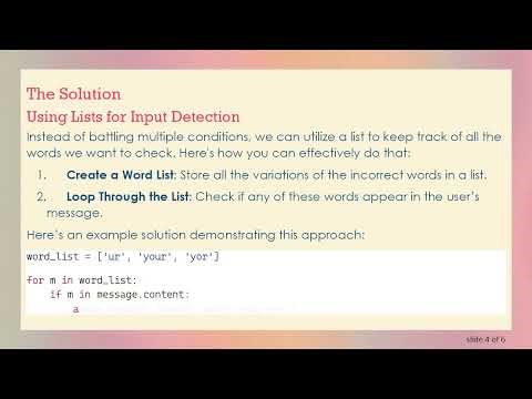 How to Accept Multiple Inputs in Discord.py's on_message Function