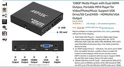 AGPTEK MEDIA PLAYER media player two port hdmi sound/cc...