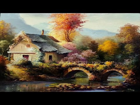 How I Paint Landscape Just By 4 Colors Oil Painting Landscape Step By Step 50 By Yasser Fayad