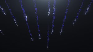 Falling purple matrix code