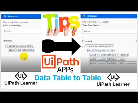 UiPath Apps - Data Table to Table Binding | UiPath Apps Tips