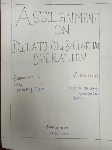 assignment on dilation and curettage operation #procedure #nursing
