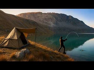 Solo Camping and Fishing at a Remote Mountain Lake | Catch & Cook