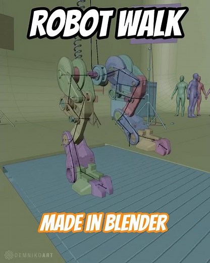 Mechanical Walk Practice 🦿 - Robot Legs Animation in Blender #blender #animation #rigging #walkcycle
