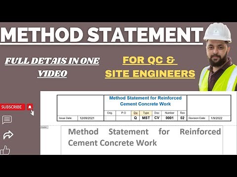 How To Prepare Method Statement| Method Statement for RCC Work| Method statement in Construction