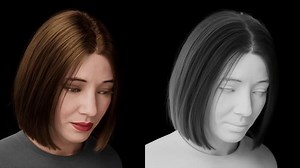 Metaverse female avatar in virtual chat world. Artificial human character talking. Beautiful 3d model human scan animated.