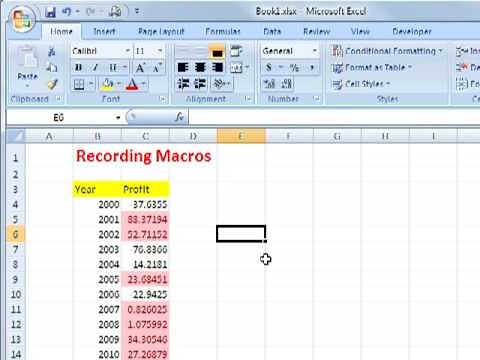 Recording Macros in Excel