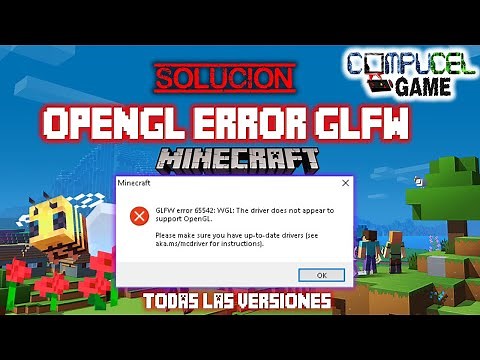 glfw error 65542 minecraft / 65543 / 65544 / solucion error glfw / OPENgl