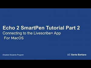 Livescribe Echo 2 Tutorial Part 2- Livescribe+ App MacOs