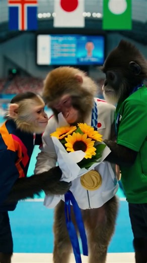 「プールに降り立ったジャングルの王者」 #monkey #funny #木鶏 #animals #室内鶏 #cute #インド生活 #ゴリラ #comedy #humor