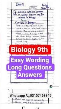 Biology Class 9 | Easy Short Questions & Long Questions Answers | Smart Syllabus 2025 | Qaisar BSA