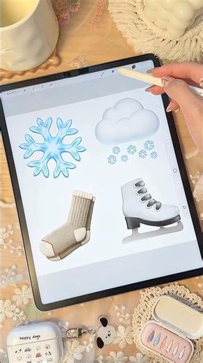 ❄️🌨🧦⛸️ #プロクリエイト #イラスト #ipad #お絵描き #procreate #procreateart #絵文字 #イラスト好きな人と繋がりたい #イラストレーター #メイキング