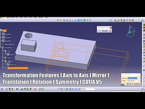 Transformation Features I Axis to Axis I Mirror I Translation I Rotation I Symmetry I CATIA V5