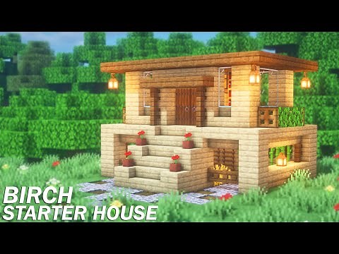Minecraft: Simple Birch Starter House Tutorial | How to Build a Starter House in Minecraft