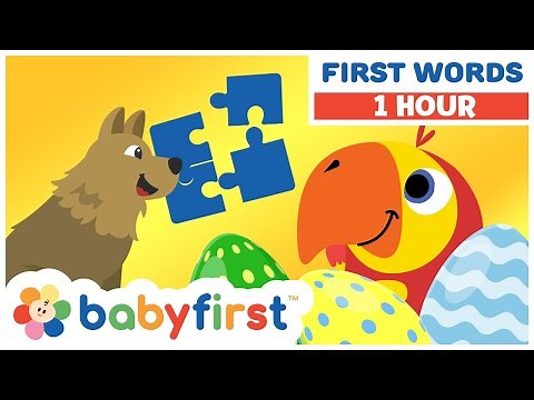 Toddler Learning Video w Color Crew & Larry | Baby Learning First Words & ABC | 1 Hour | BabyFirstTV