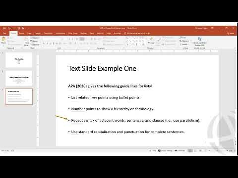 APA Style 7th ed Formatting in PowerPoint