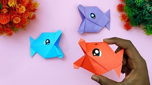 How to fold origami fish step by step - School project ideas with 3d paper fish - Easy origami ideas #Crafts #PaperFish #OrigamiFish | DIY And Paper Crafts