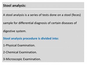 Stool analysis: - SlideServe
