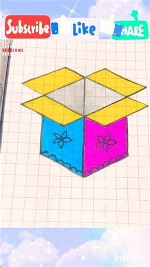 #3d box 📦 drawing ✍️ #3d #art 🥰🥳👌