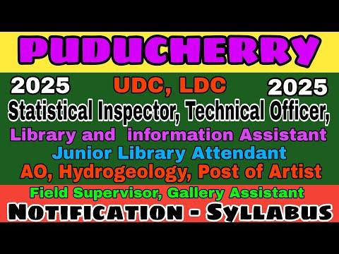 Puducherry LDC & Artist Post Notification 2025