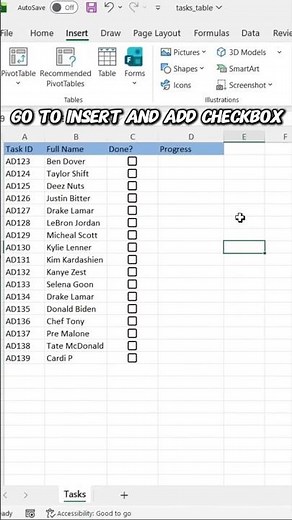 Master Excel Checkboxes! ✅ Automate task status with this simple trick. 🚀