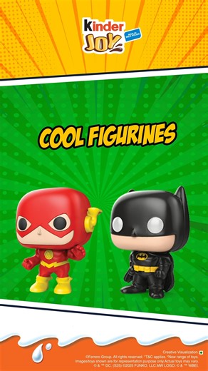 Kinder India on Instagram: "We’re thrilled to officially announce the launch of Kinder Joy DC Funko POP Toy Collection in India! Each Kinder Joy is packed with a unique DC Funko Pop toy. With 10 new toys to discover, are you ready to explore the full collection? [KinderJoy, Funko, FunkoFamily, SweetTreat, ParentingHacks, FunkoPop, DC comics]"