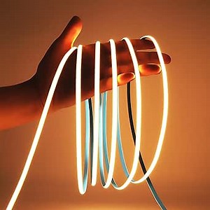 COB LED Strip Light, 16.4FT 24V 3000k Narrow Width 5mm Super Bright CRI 90+ Dotless LED Tape Light, 400LEDs/M Cuttable Flexible Dimmable Light Strip for Christmas Indoor Home Decor (No Power Supply)