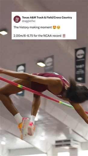 NCAA high jump record 🔥 Texas A&M's Lamara Distin is the first collegiate woman to clear 2.00 meters indoors. | NCAA Track & Field